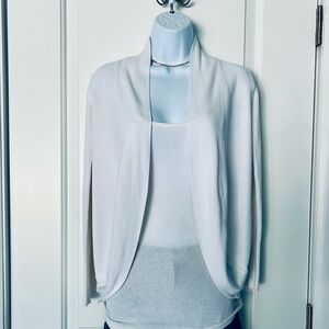 White open-front ribbed cardigan Size XS